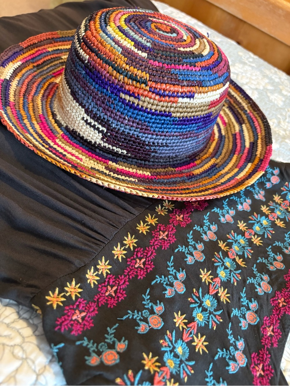 Homero Ortega Handcraft Genuine Panama Hat n Vibrant Multi-Color Toquilla Straw - Picture 5 of 6